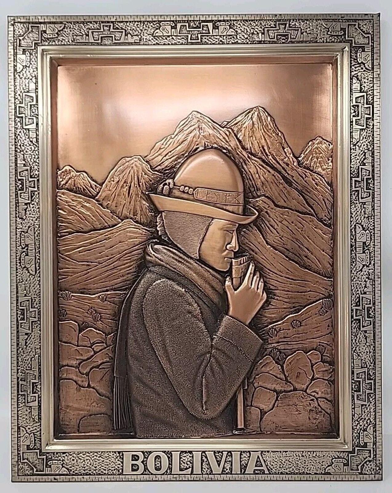 VTG Handmade Copper 3D Wall Picture Artist Signed Miguel Garnica