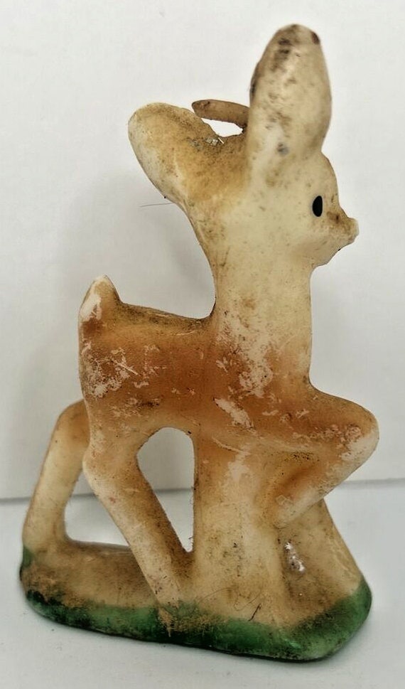 Vintage gurley baby deer winter candle 3" sku h241 - image 2