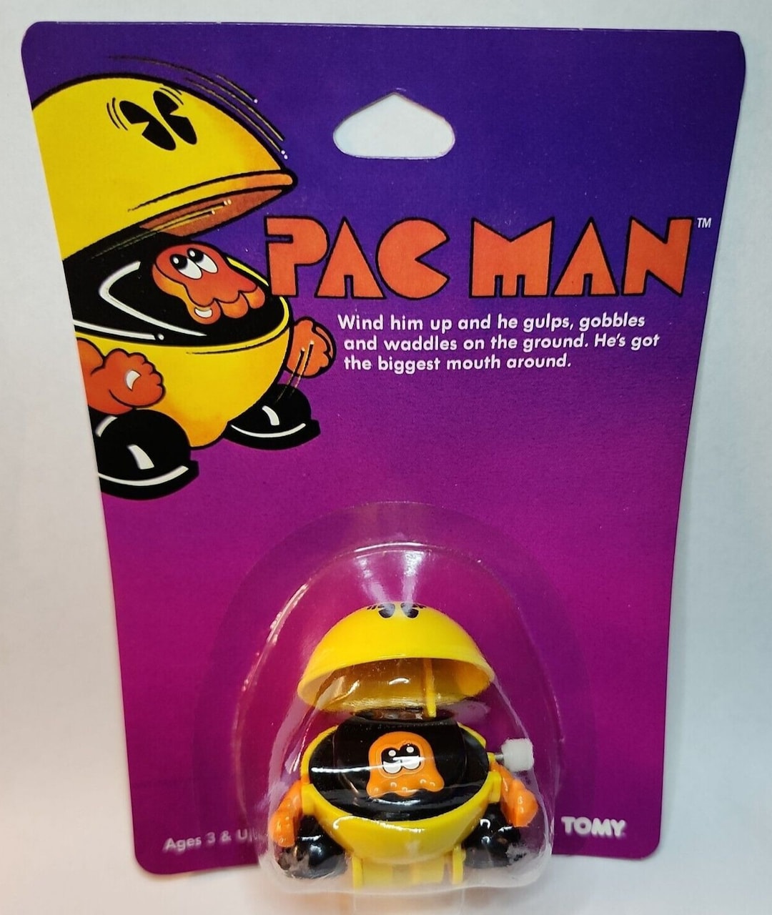 Vintage Pac Man New in Package Wind-up Toy - 1982 Tomy Corp