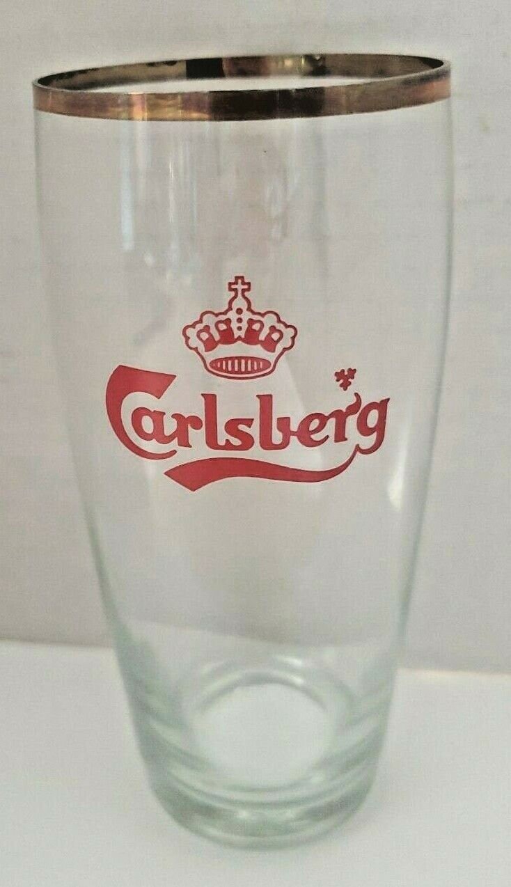 Vintage 1960s Carlsberg Beer Red Crown Logo Gold Rimmed Etsy