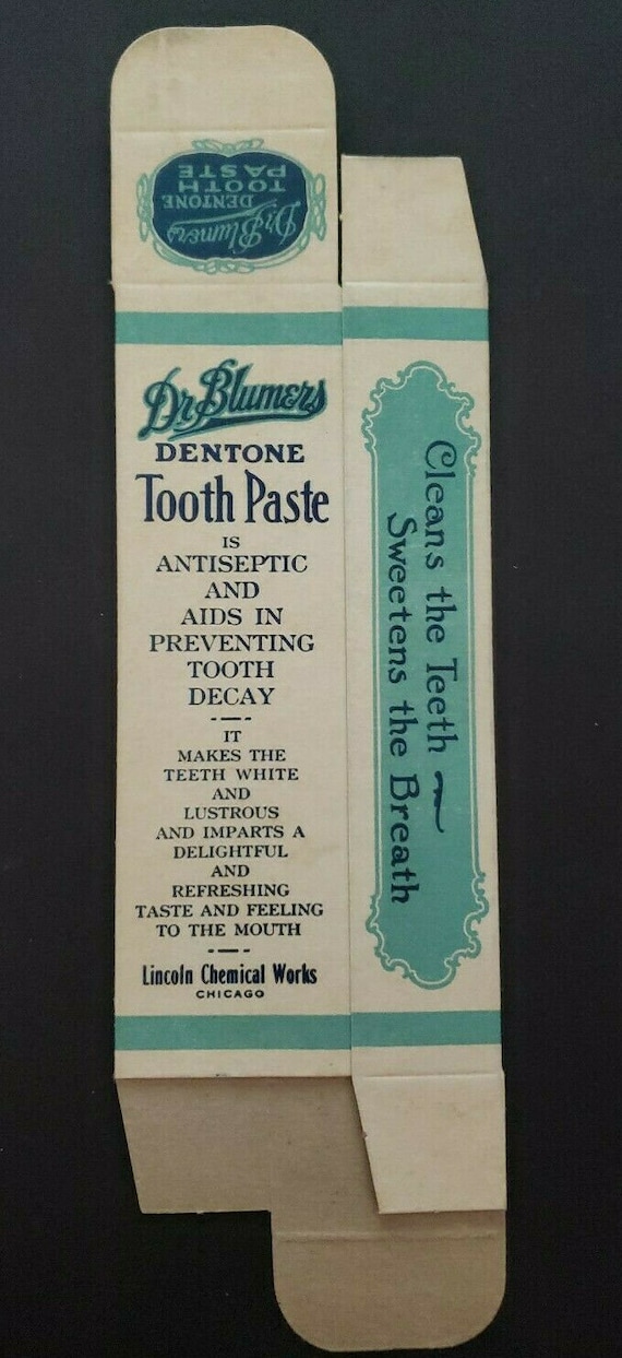 Vintage dr blumer's dentone toothpaste empty adver