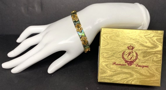 Premier designs jewelry gold tone blue/green irid… - image 1