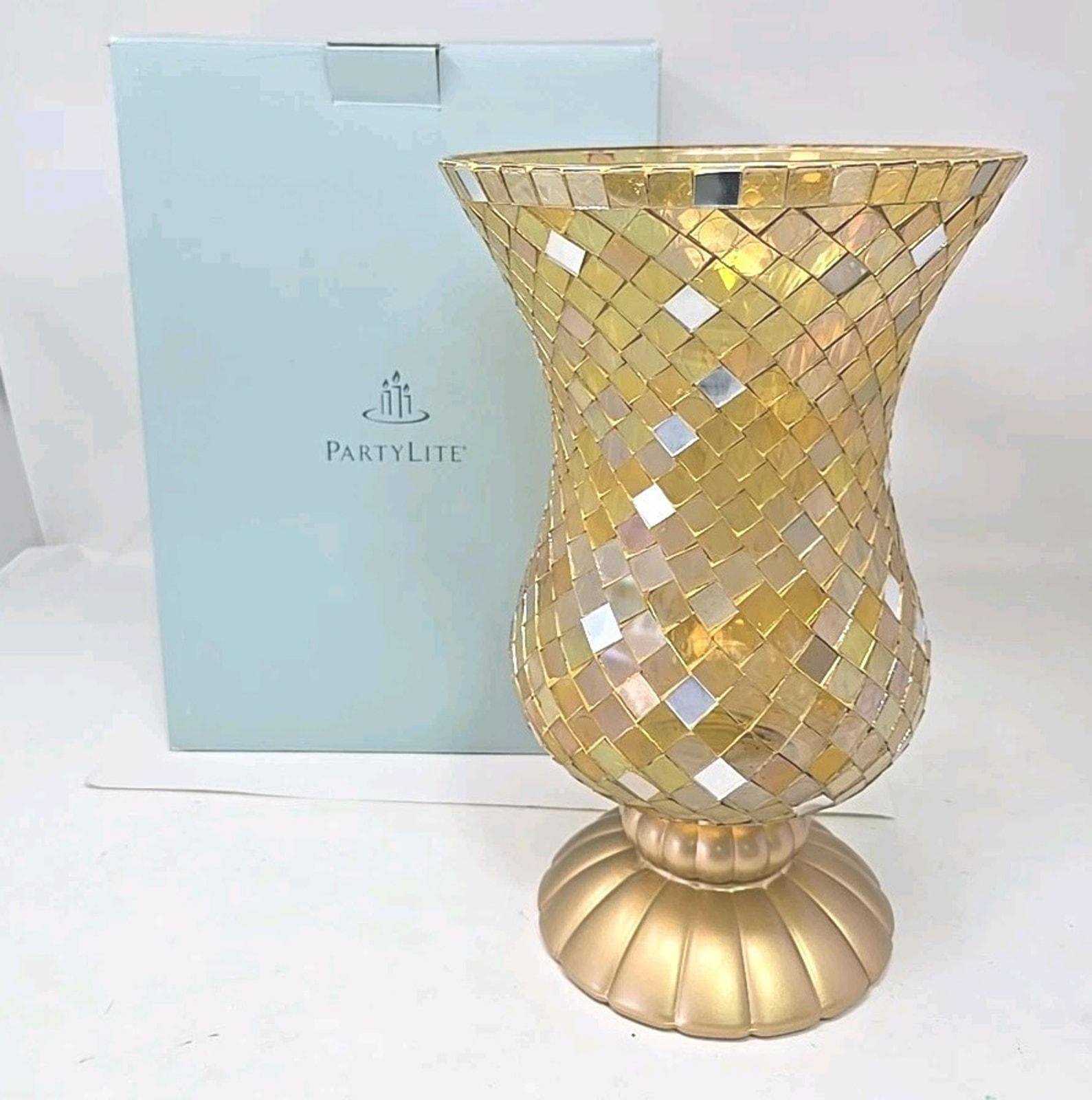 Partylite Gold Global Fusion Mosaic Hurricane 12