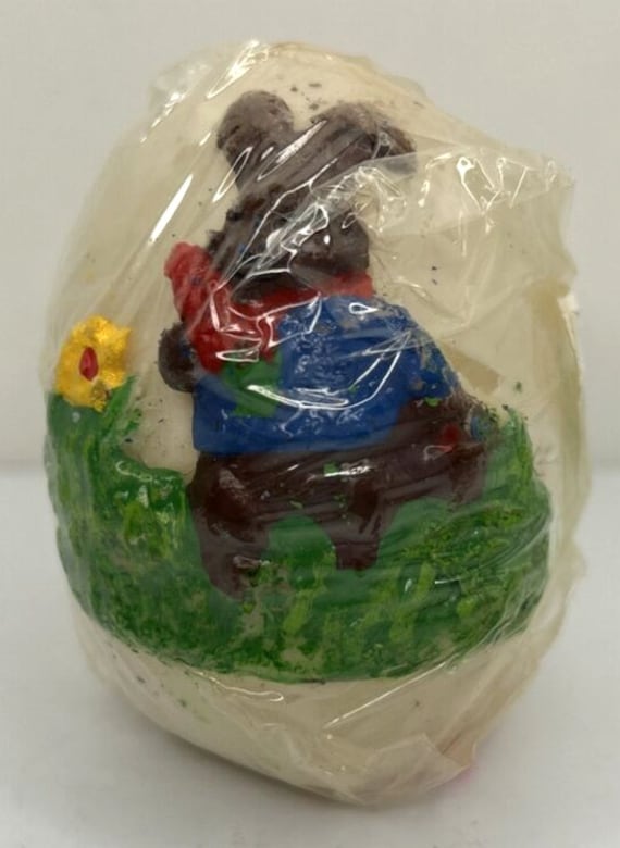 Vintage decorative easter bunny easter egg candle… - image 1