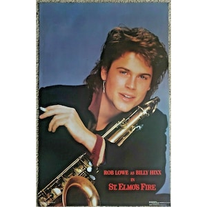 Vintage 1985 Rare Rob Lowe St. Elmo's Fire Original Movie Pin Up Poster 34"x24"