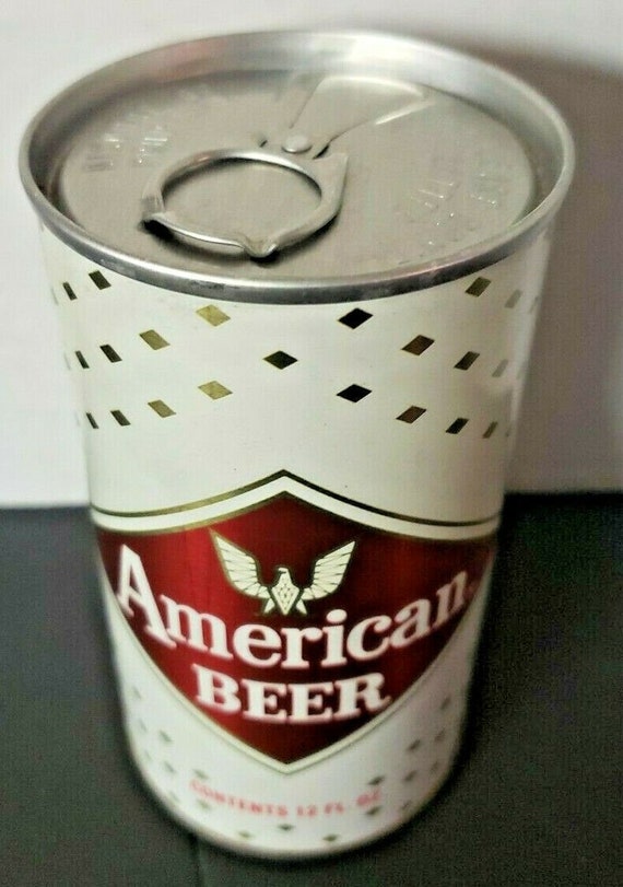 American Beer Steel Pull Tab Beer Can Bottom Opened Pittsburgh