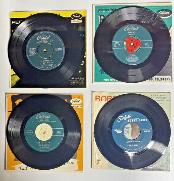 Lot of 9 vintage 7in vinyl records by captiol rec… - image 2