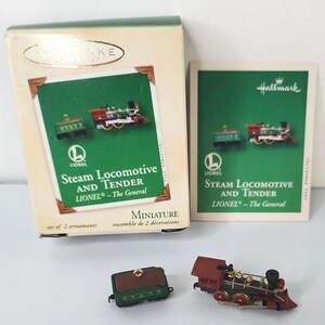 2002 hallmark steam locomotive & tender christmas miniature ornament u16