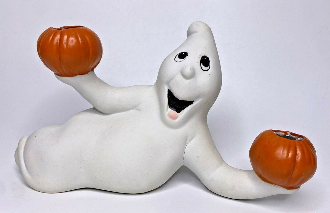 Vintage Halloween Ceramic Laying Ghost Candle Holder U90 - Etsy