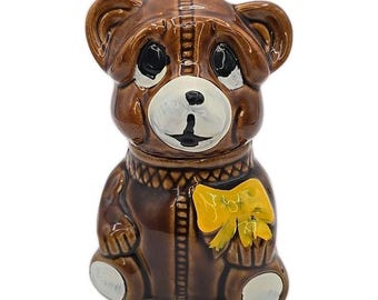 1982 Houston Foods Teddy Bear Honey Jar Lid Dipper U192