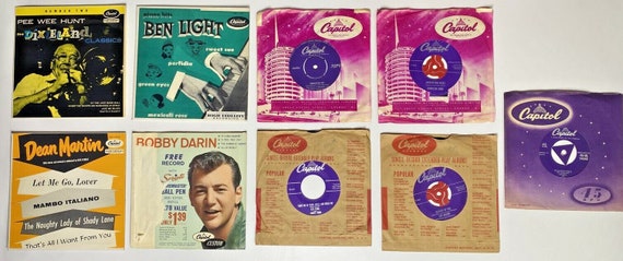 Lot of 9 vintage 7in vinyl records by captiol rec… - image 1