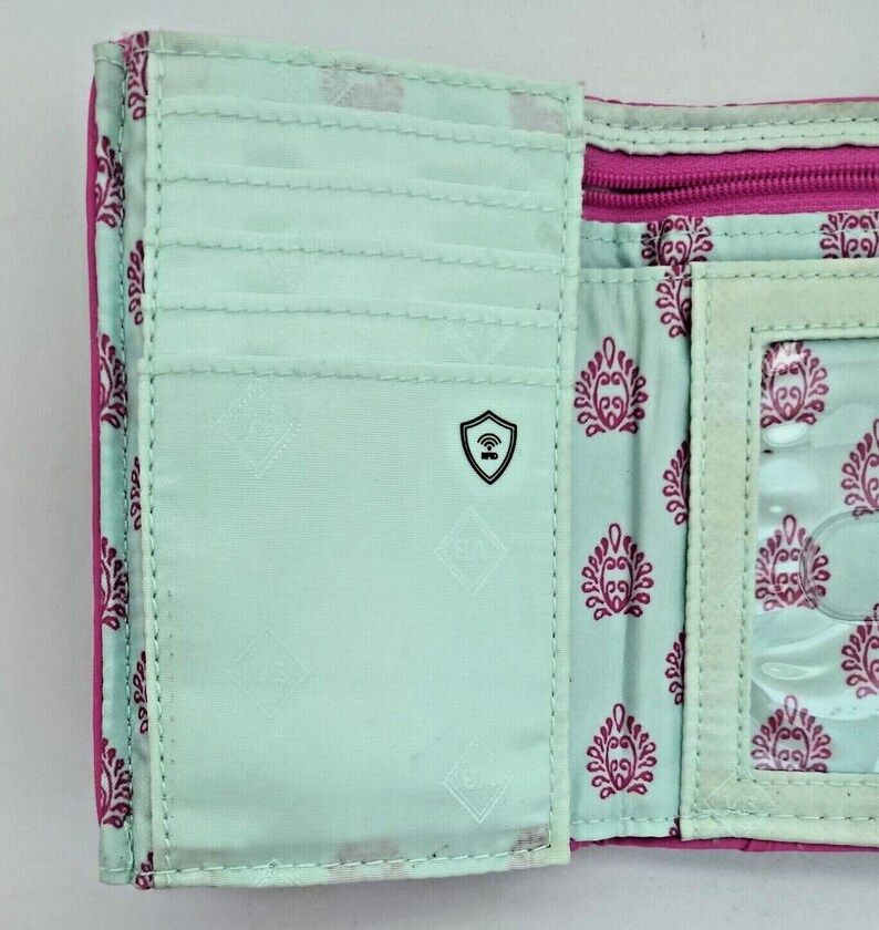 Vera Bradley Iconic Rfid Riley Compact Wallet Wildflower Etsy