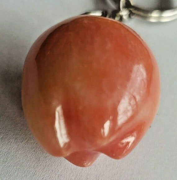 Vintage 1980's "marble stone red / yellow apple" … - image 4