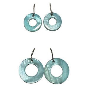 Vintage Aqua Blue Set of Two Loop Dangling Earrings J18-43