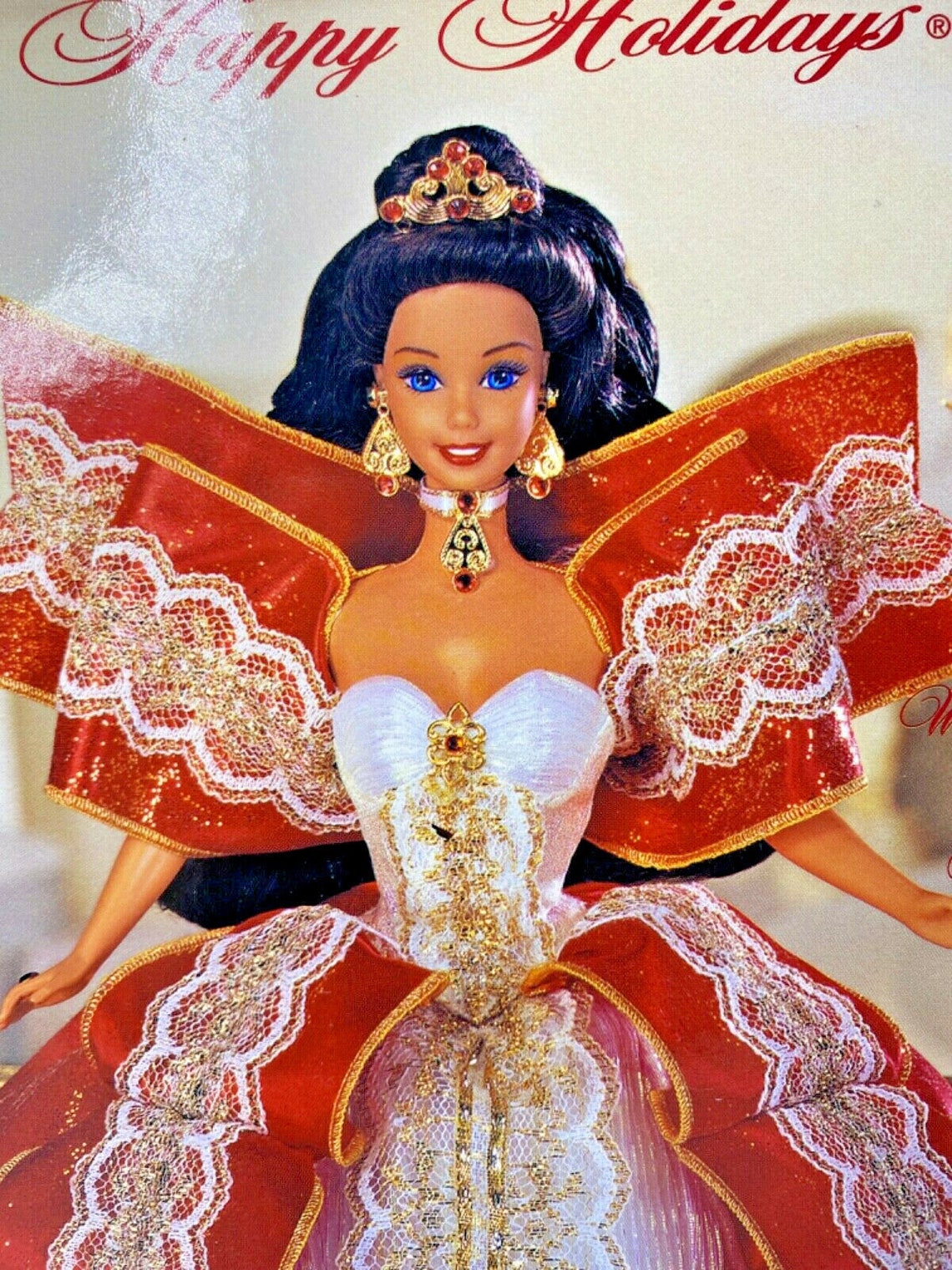 1997 Rare Happy Holidays Barbie Brunette Misprint Nib Bd12 | Etsy