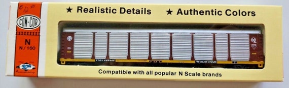 Con-cor santa fe auto rack car tt965942 trailer train n scale model u105-49