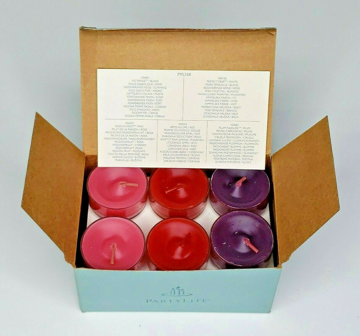 Partylite forbidden fruit tealight candles sampler new box p1b/p95358