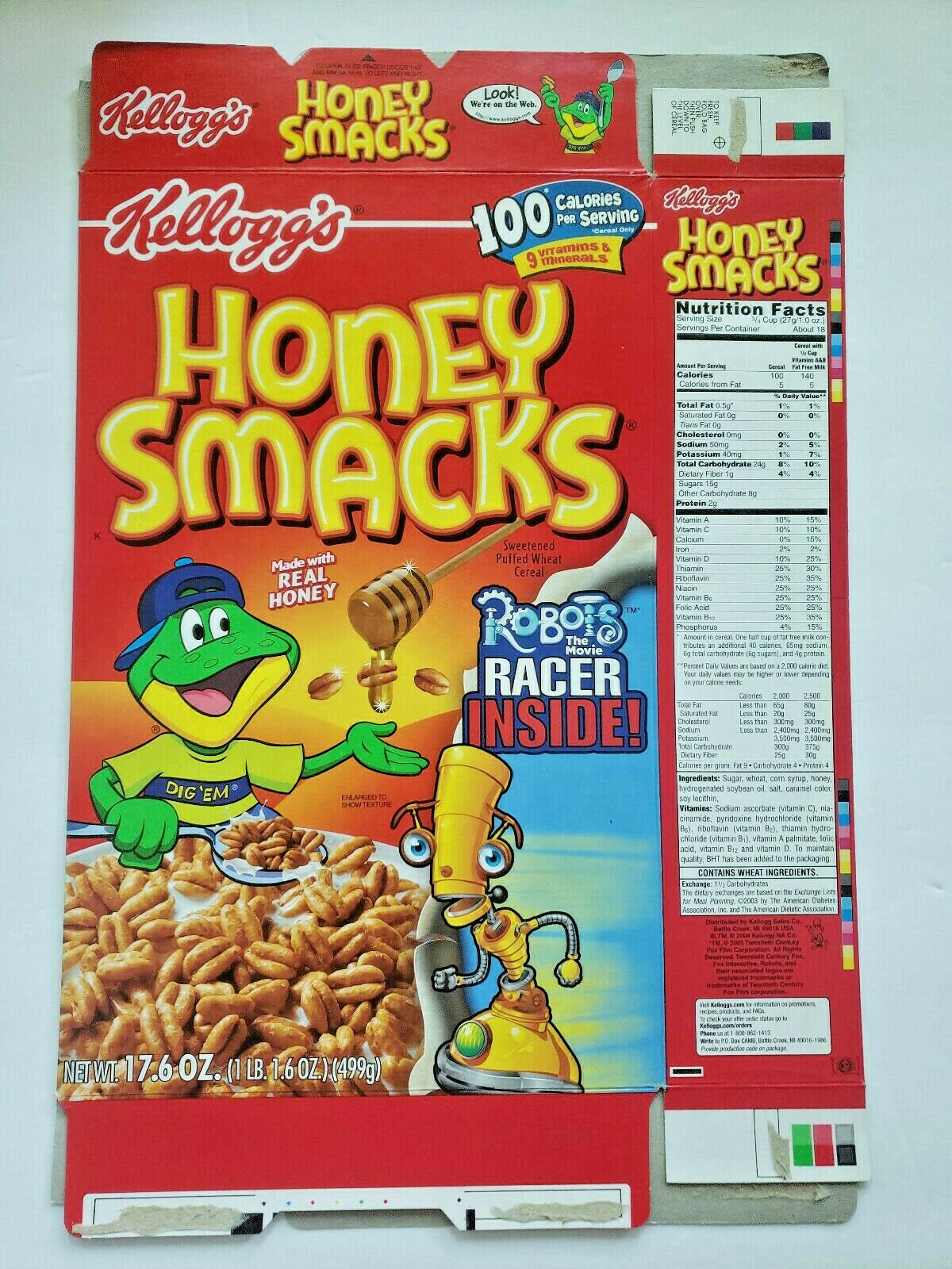 Vintage Kellogg's Honey Smacks Empty Cereal Box Robots the Etsy
