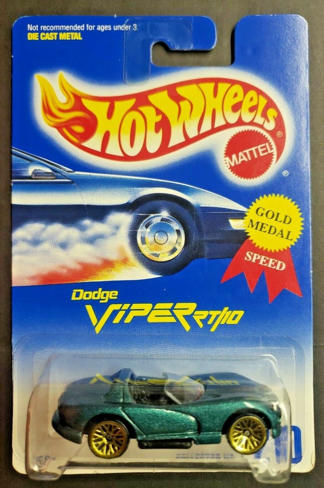 1992 Hot Wheels Dodge Viper Rt10 Green 210 Gold Medal Speed Etsy