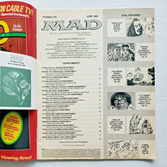 1993 mad magazine june no. 319 "dracula" w/ mail … - image 3