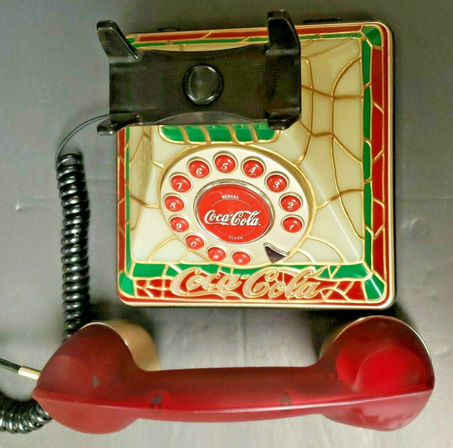 Vintage 2001 Coca Cola Telephone Tiffany Style Light up Phone Etsy