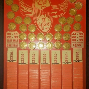 Vintage  E-Z Pickin&#39; Twenty Flash 25 Cent Pulltab Punch Board Gambling NewOldStk