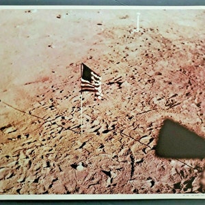 Apollo 11 old glory, first flag on the moon nasa ap 1102 nos 20.75&quot; x 16.75&quot; 162
