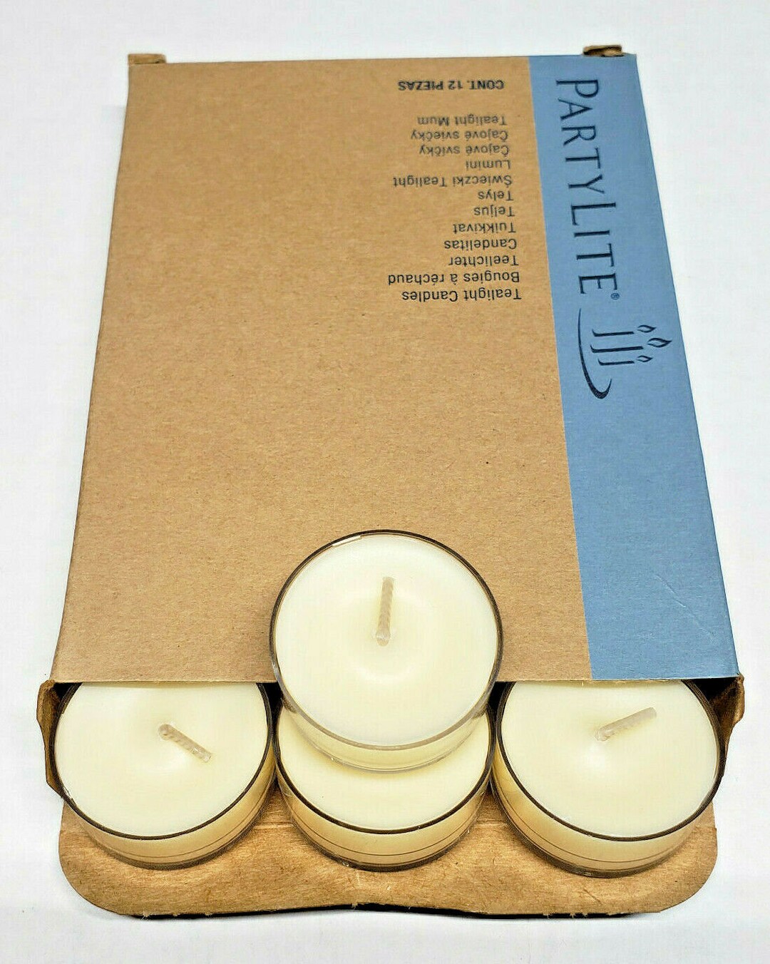 Vintage Partylite Tealights 12 Candles Nos White Tea & Fir P1f/v04453