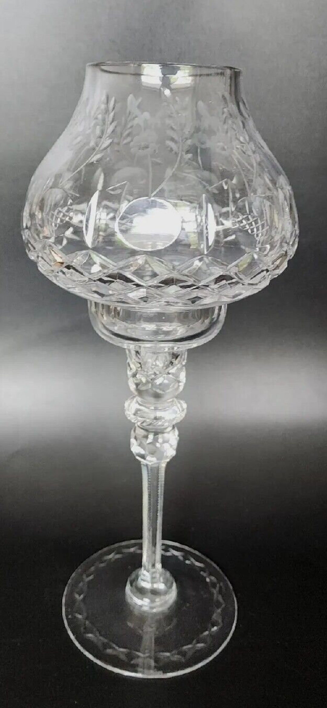 Vintage Rogaska Crystal Gallia Hurricane 2pc Candle Holder Etsy