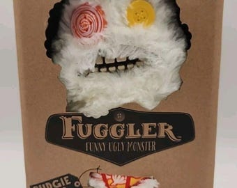 New Fuggler Plush Funny Ugly Monster Budgie Fuggler Ed. #36 Sasquoosh White