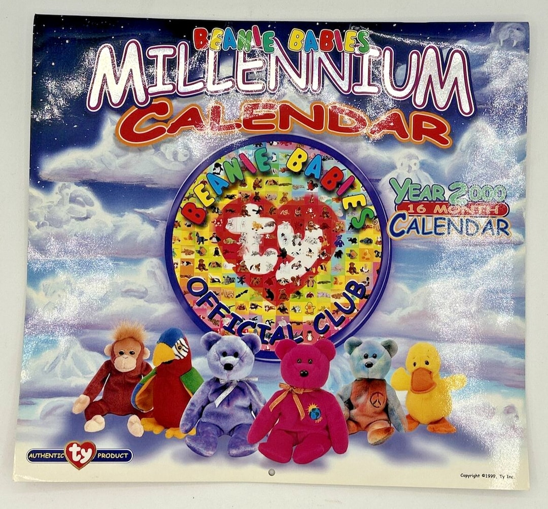 TY Beanie Babies Millennium Year 2000 Wall Calendar 16 Months