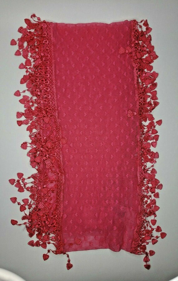 Fashion by mirabeau heart lace scarf pink u80