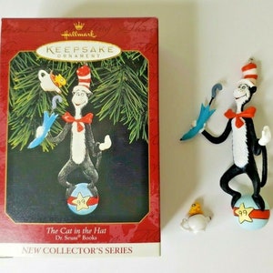 1999 Hallmark Keepsake Ornament 1999 Dr Seuss Cat in the Hat w/ Fish U52/6457