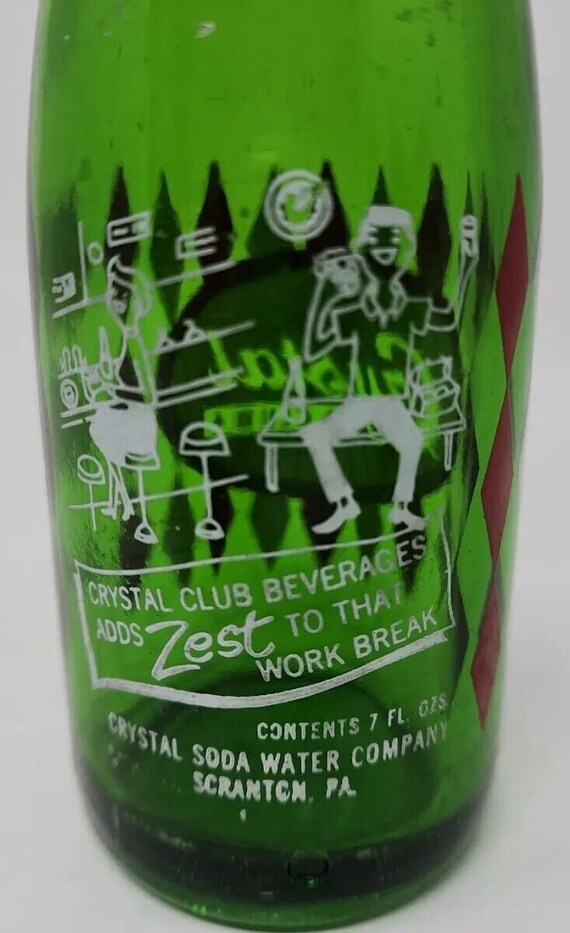 1964 pop soda acl bottle7 oz crystal club, scranton, … Gem