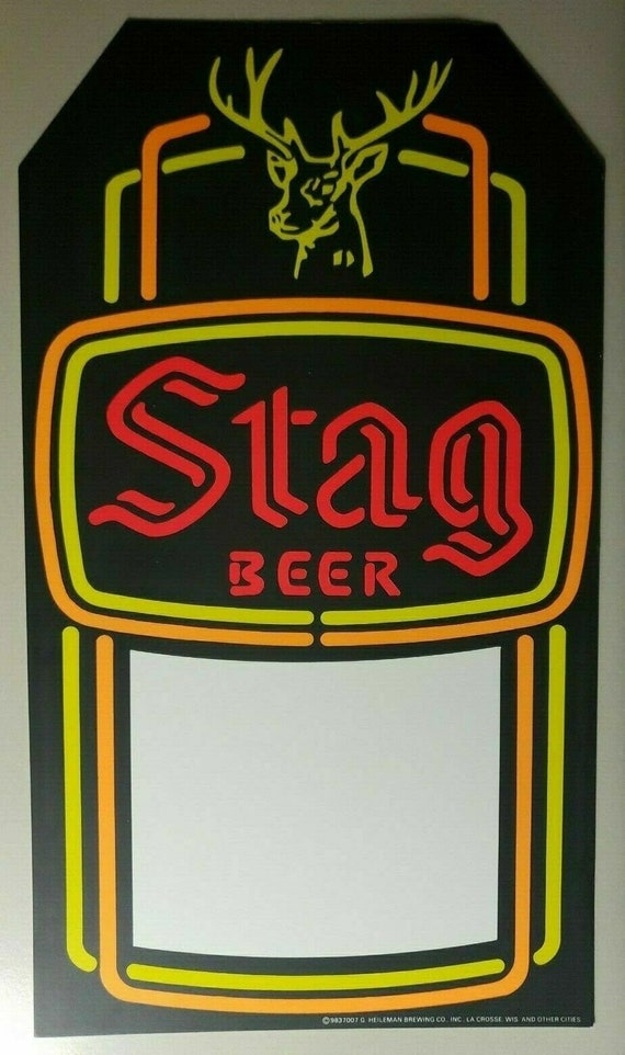 Vtg stag beer store advertising neon   cardboard … - image 1