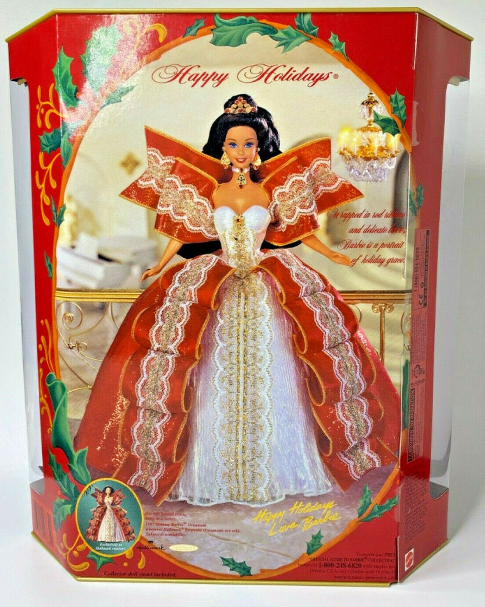 1997 Rare Happy Holidays Barbie Brunette Misprint Nib Bd12 - Etsy