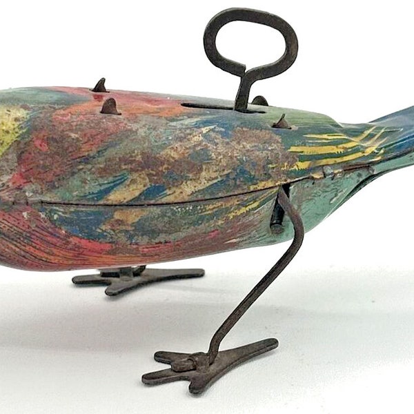 Vintage 1927 Wind Up Tin Walking Bird Toy (Mechanism Not Working) SKU PB206