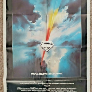 Póster original de la película Superman de 1978, Chrisopher Reeve, 27 x 41, PS14