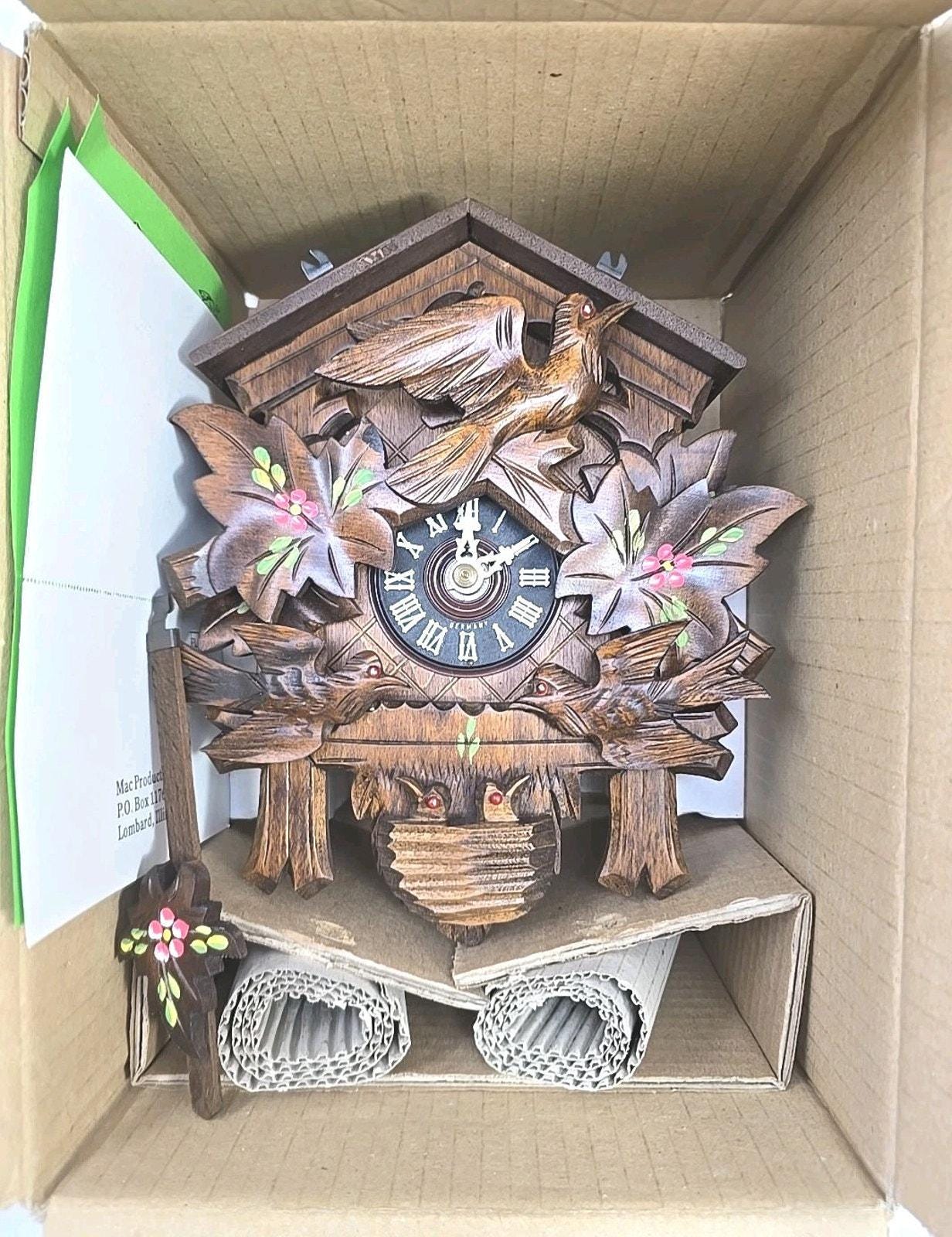 木製カッコウ時計 ダークブラウン made in west Garmany VINTAGE cuckoo clock GERMANY Black Forest EMPEROR WALTZ double