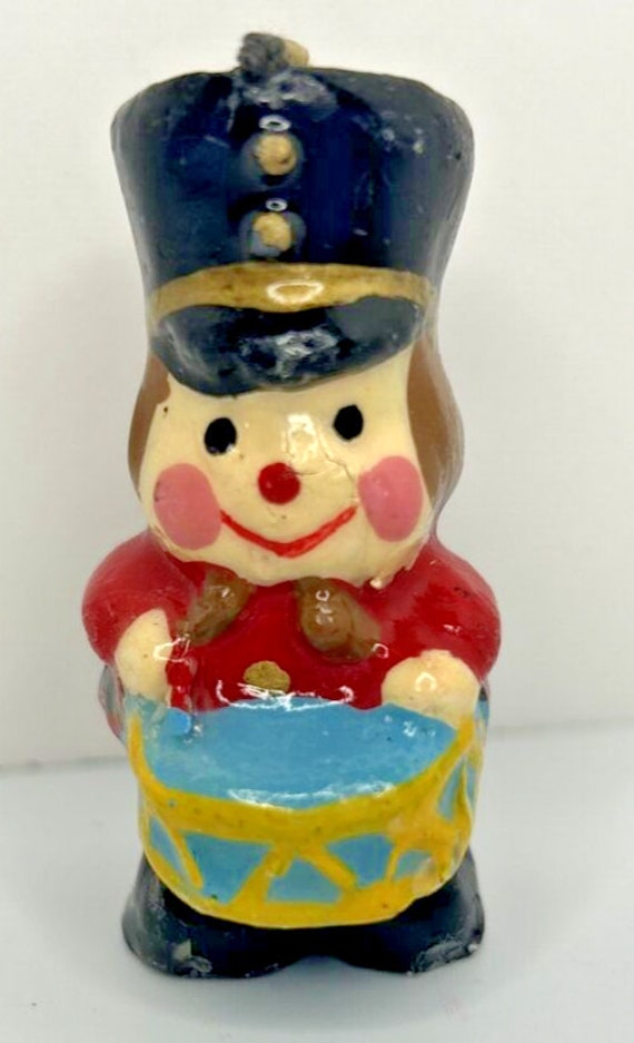 Vintage christmas little drummer boy candle 2.25" sku h652