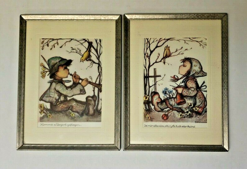Vintage B. Hummel Postcards 4948 & 4949 in German Very Nice Etsy