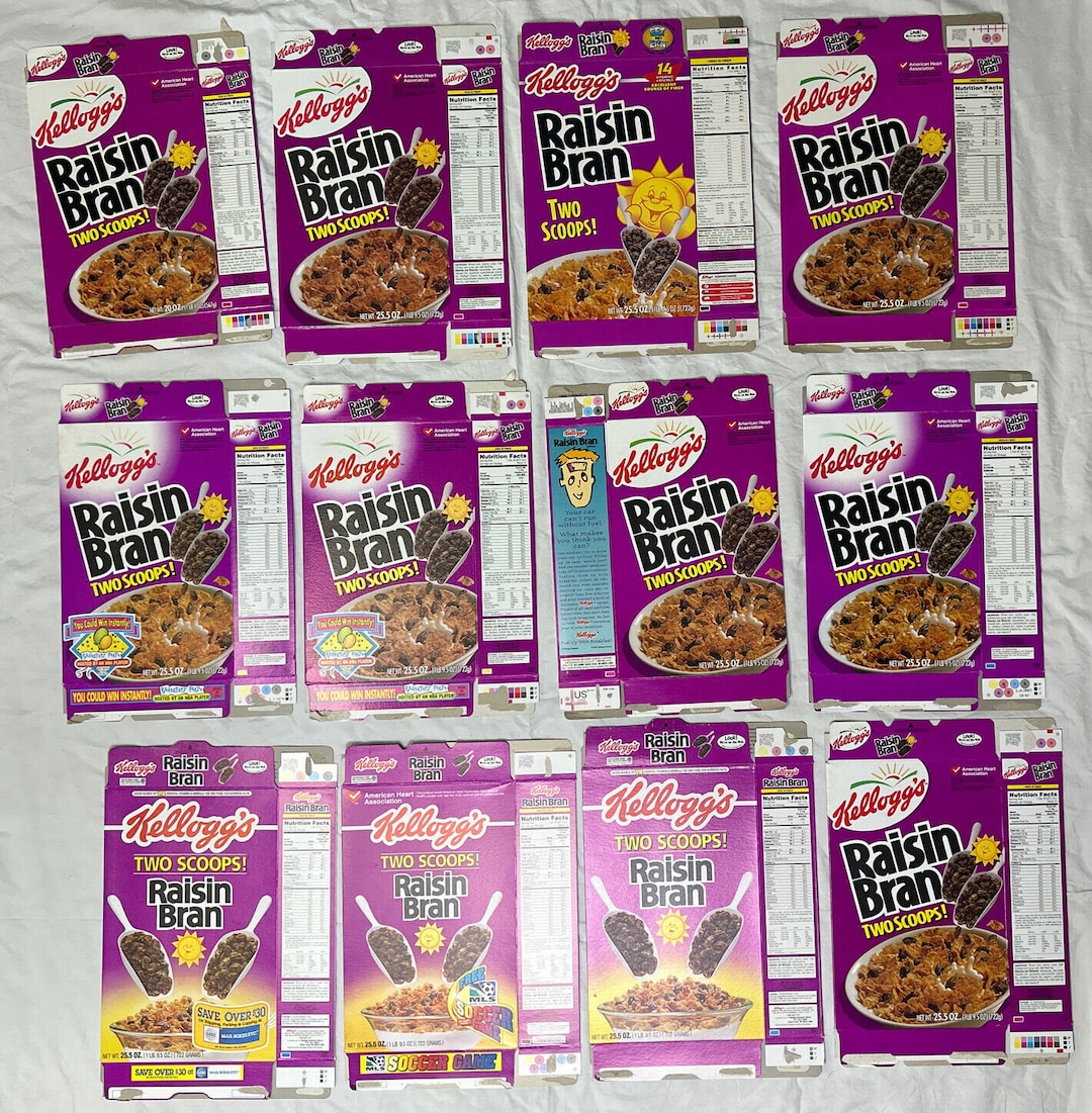 1990's2000's Empty Raisin Bran 25.5oz Cereal Boxes Etsy
