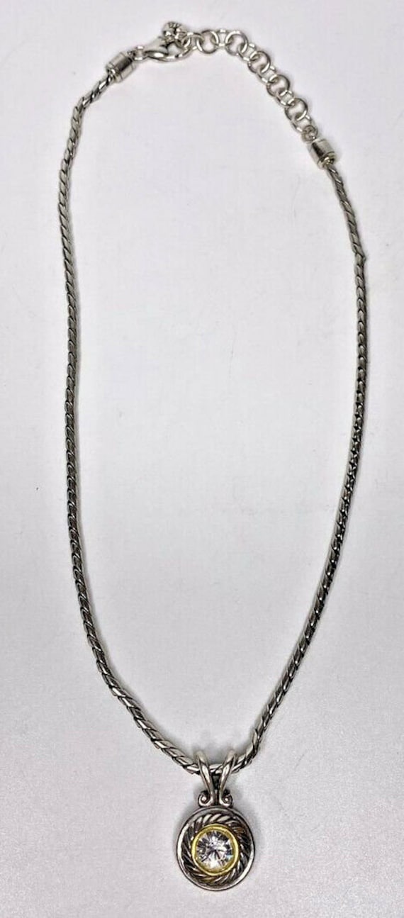 Brighton two-tone necklace with circular gem penda