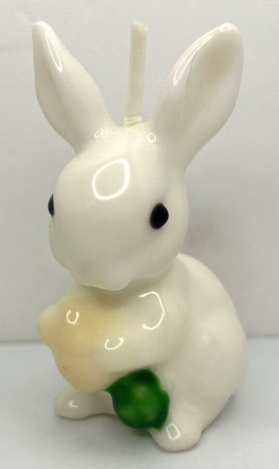 Vintage springtime easter bunny candle 3" sku h391 - image 1