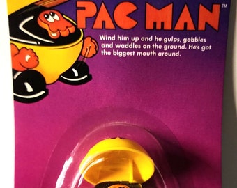 Vintage Pac Man New in Package Wind-up Toy - 1982 Tomy Corp. U27