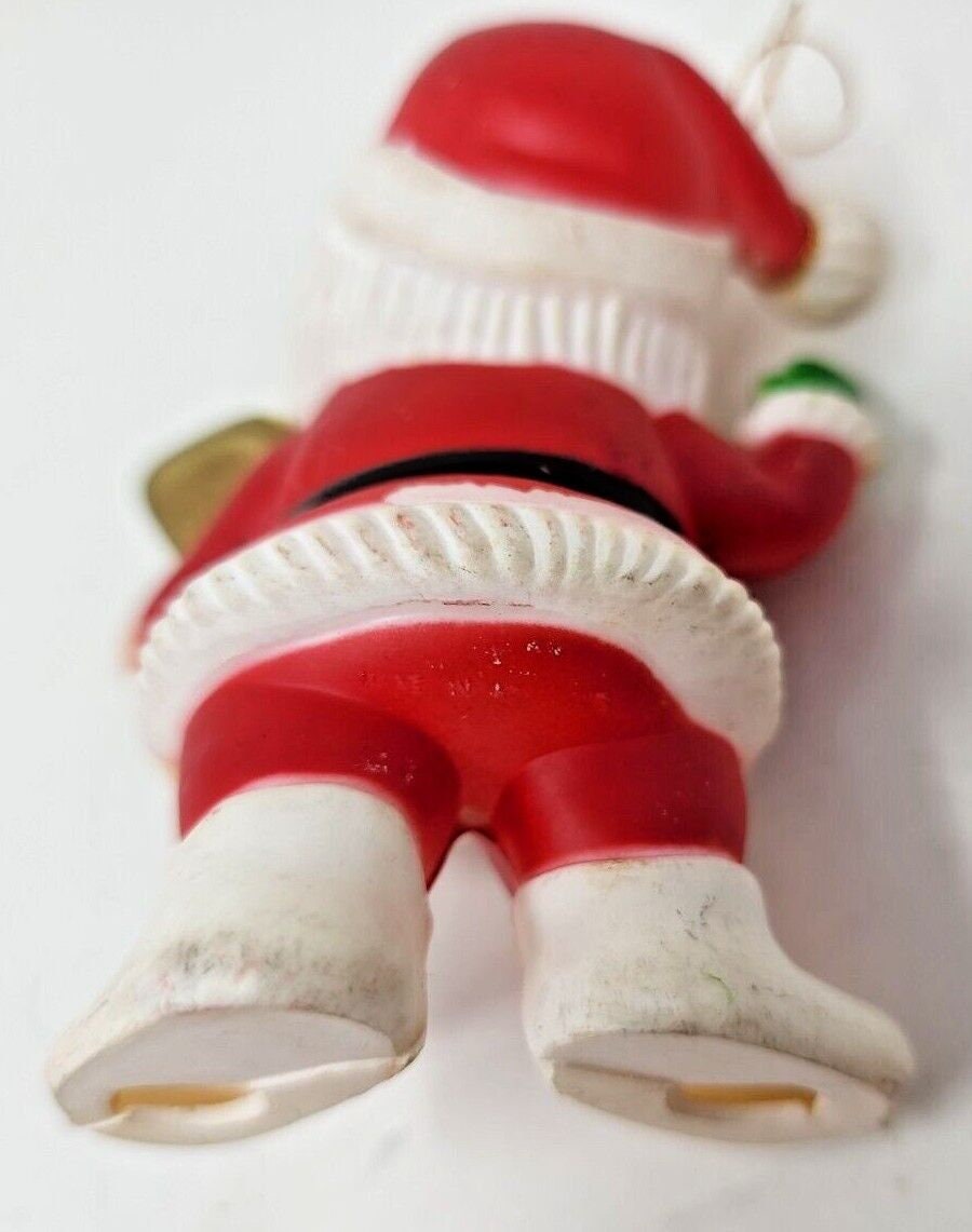 Vintage Santa Blow Mold Plastic Mini Tree Ornaments Hong Kong 3.5" U31 ...
