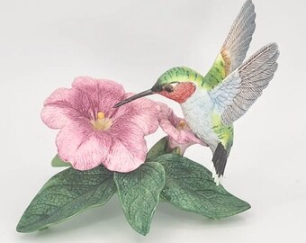 Vtg 1998 Lenox Garden Birds Figurine Ruby-Throated Hummingbird Porcelain U252