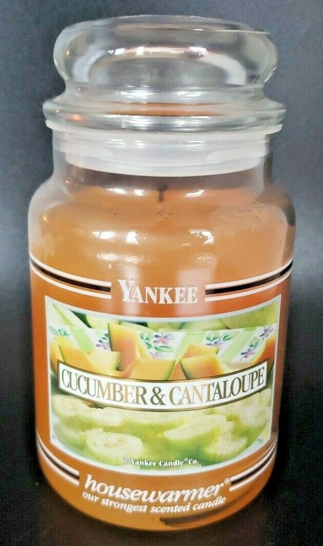 Yankee Candle Cucumber & Cantaloupe Black Band 22 Oz Jar Retired Barely Burned Etsy