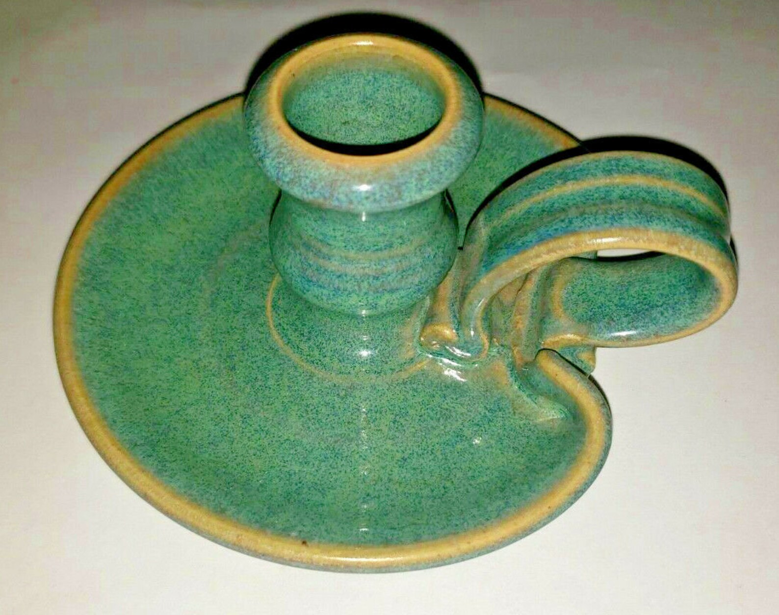 Vintage Pottery Chamber Stick Candle Holder Signed trif Etsy