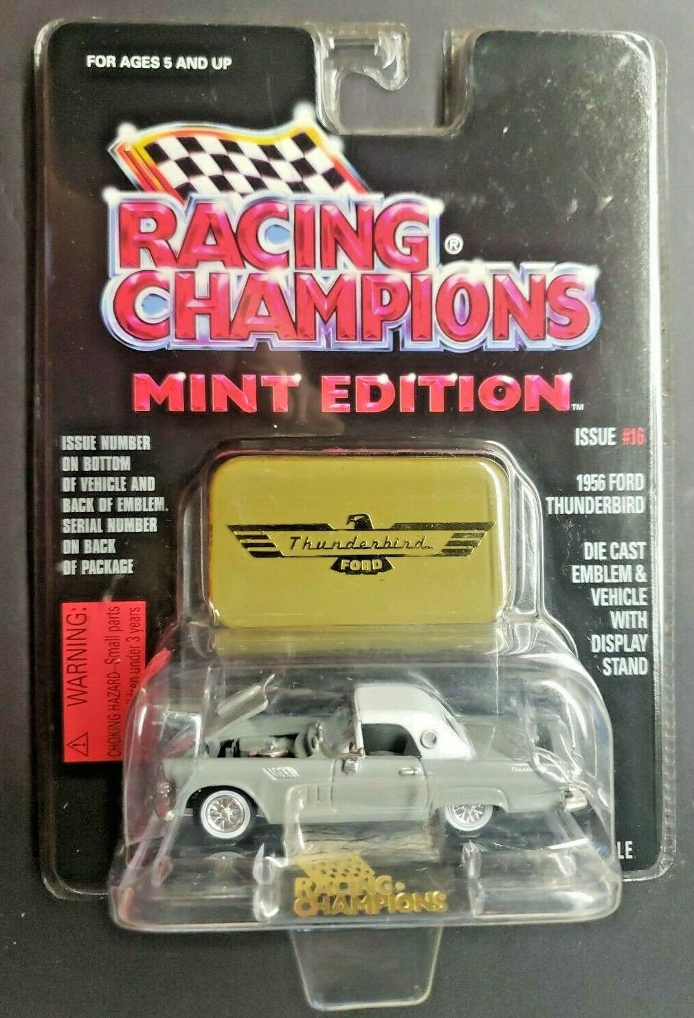 Racing Champions Mint Edition Blue & White 1956 Ford Victoria w/Emblem & Display 